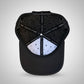 Black baseball cap shown from the back, featuring a black mesh back with silver studs and a white underside with small black and silver dots. The word 'THIEVETONCE' is printed repeatedly on the black underbrim.